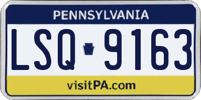 PA license plate LSQ9163