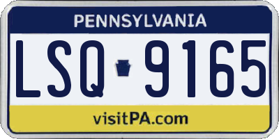 PA license plate LSQ9165