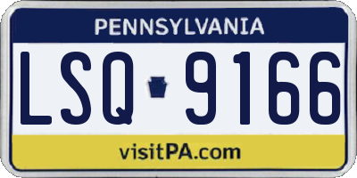 PA license plate LSQ9166