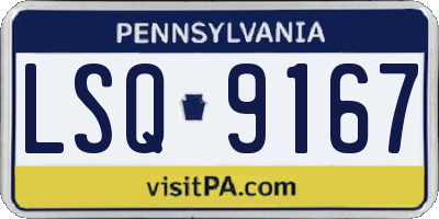 PA license plate LSQ9167