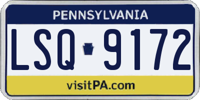 PA license plate LSQ9172