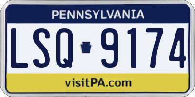 PA license plate LSQ9174