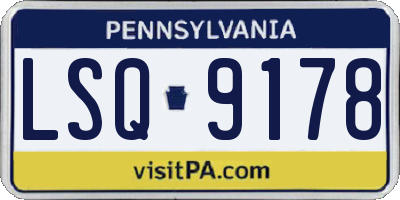 PA license plate LSQ9178