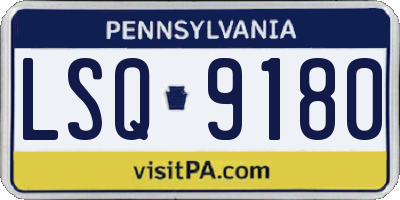 PA license plate LSQ9180