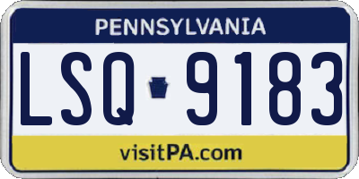 PA license plate LSQ9183