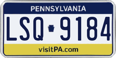 PA license plate LSQ9184