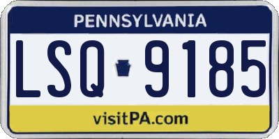PA license plate LSQ9185