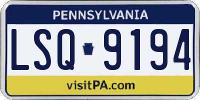 PA license plate LSQ9194