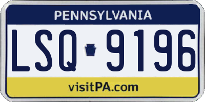 PA license plate LSQ9196