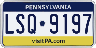 PA license plate LSQ9197