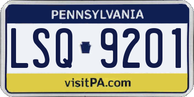 PA license plate LSQ9201