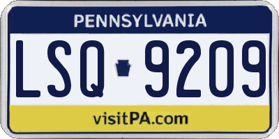 PA license plate LSQ9209