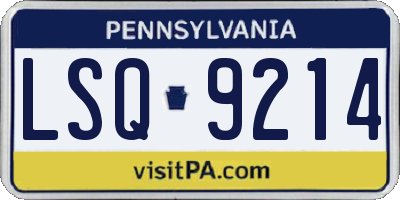 PA license plate LSQ9214