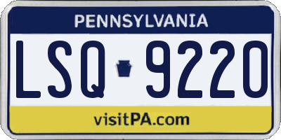 PA license plate LSQ9220