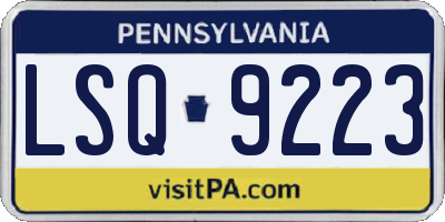 PA license plate LSQ9223