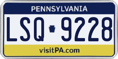 PA license plate LSQ9228