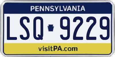 PA license plate LSQ9229