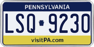 PA license plate LSQ9230