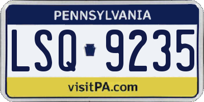 PA license plate LSQ9235
