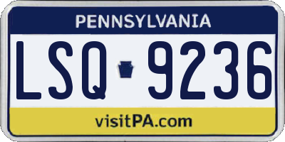 PA license plate LSQ9236