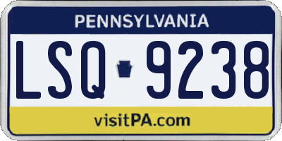 PA license plate LSQ9238