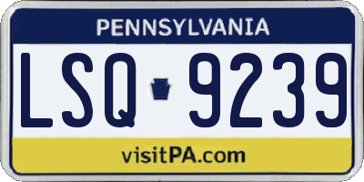PA license plate LSQ9239