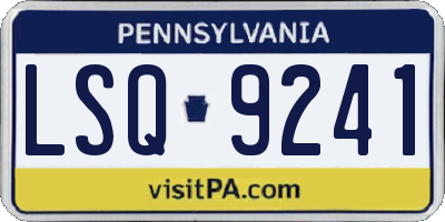 PA license plate LSQ9241