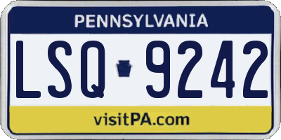 PA license plate LSQ9242