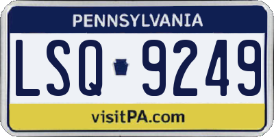 PA license plate LSQ9249