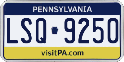PA license plate LSQ9250