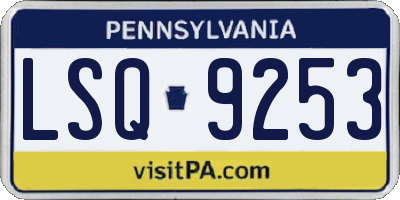 PA license plate LSQ9253