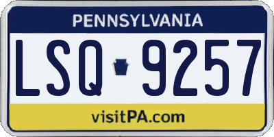 PA license plate LSQ9257
