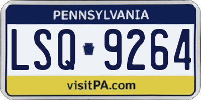 PA license plate LSQ9264
