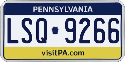 PA license plate LSQ9266