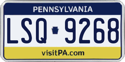 PA license plate LSQ9268