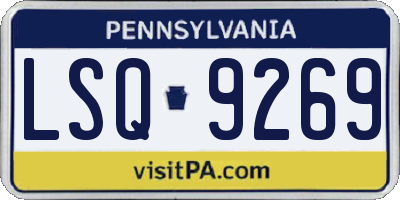 PA license plate LSQ9269