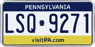 PA license plate LSQ9271
