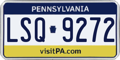 PA license plate LSQ9272
