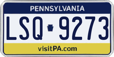 PA license plate LSQ9273