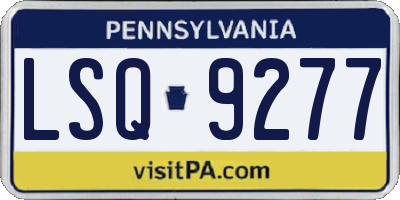 PA license plate LSQ9277