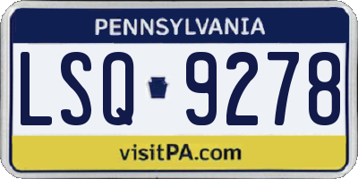 PA license plate LSQ9278