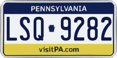 PA license plate LSQ9282