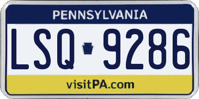 PA license plate LSQ9286