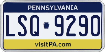 PA license plate LSQ9290