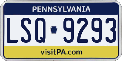 PA license plate LSQ9293