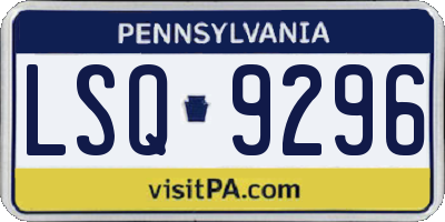 PA license plate LSQ9296