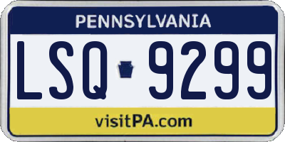 PA license plate LSQ9299