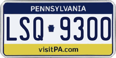 PA license plate LSQ9300