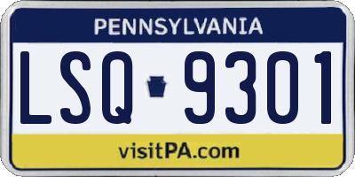 PA license plate LSQ9301