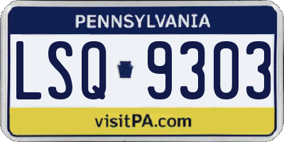 PA license plate LSQ9303